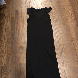 MATERNITY - fitted black mid dress. Size M